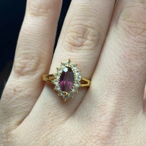 Vintage Amethyst gold tone ring